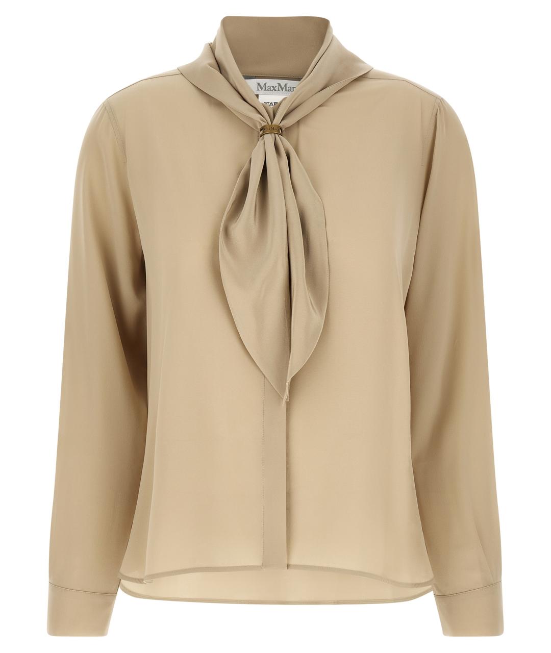 MAX MARA Бежевая шелковая блузы, фото 1