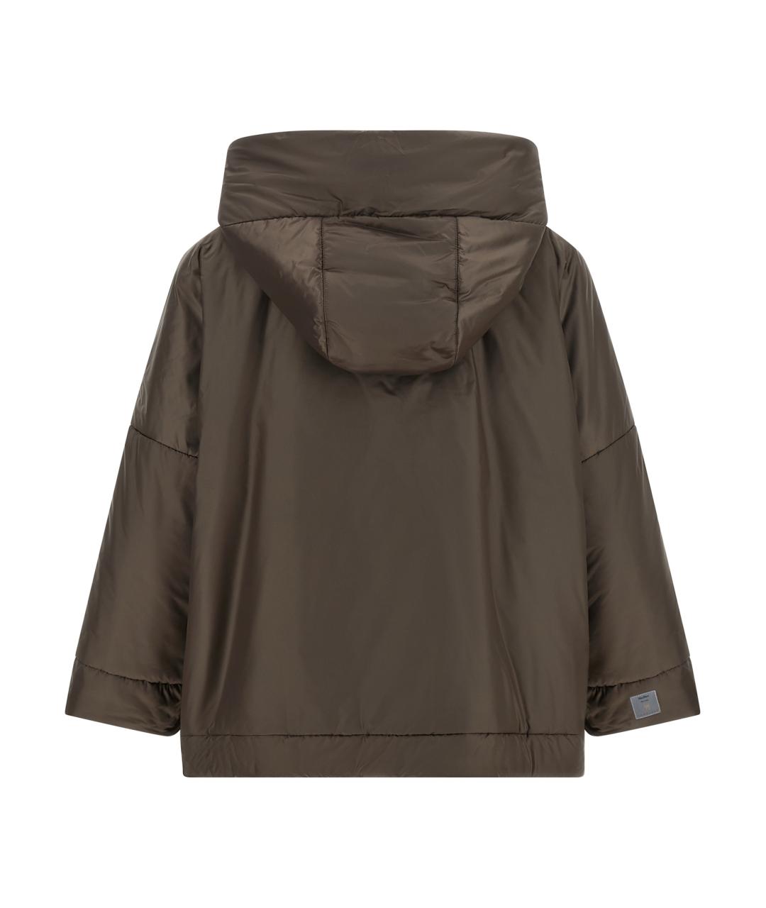 MAX MARA Коричневая полиэстеровая куртка, фото 2
