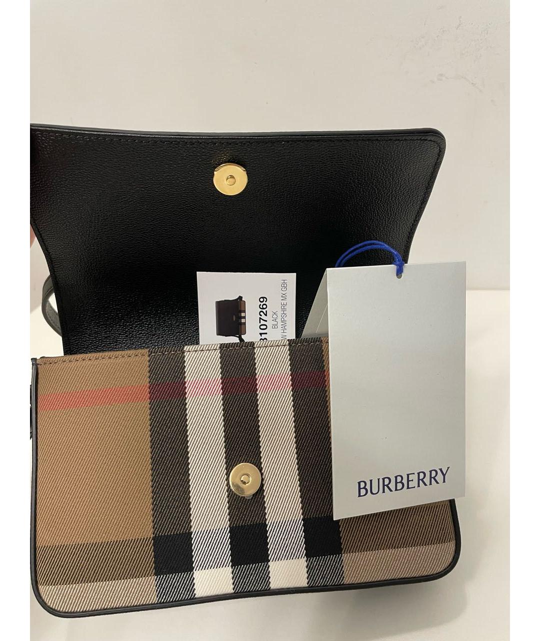 BURBERRY Черная кожаная сумка через плечо, фото 5