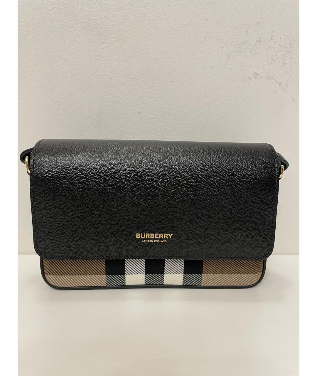 BURBERRY Черная кожаная сумка через плечо, фото 9