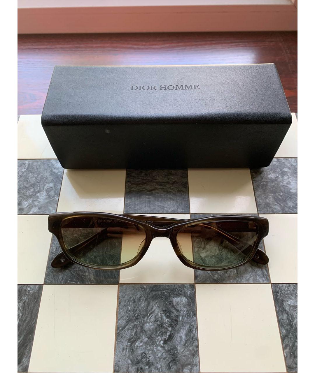 CHROME HEARTS Бежевые пластиковые солнцезащитные очки, фото 8