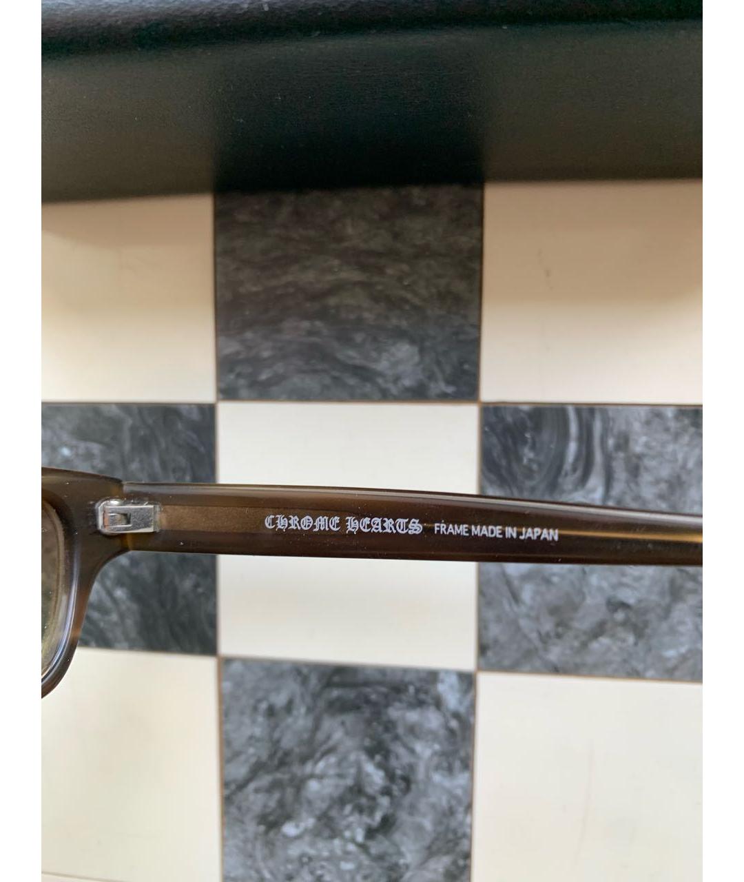 CHROME HEARTS Бежевые пластиковые солнцезащитные очки, фото 6