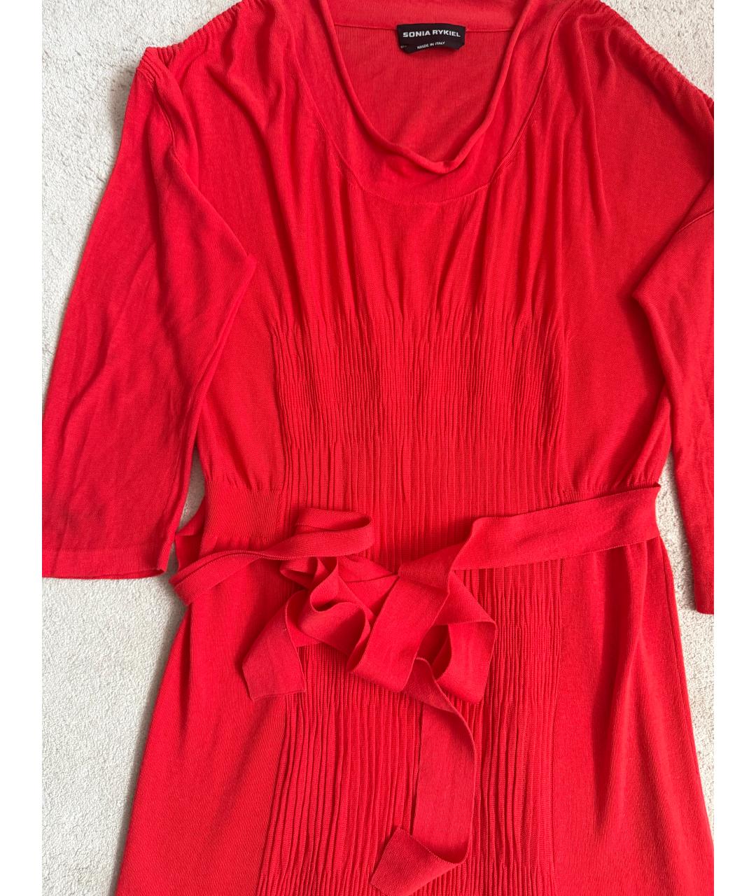 SONIA RYKIEL Коралловое хлопковое повседневное платье, фото 3