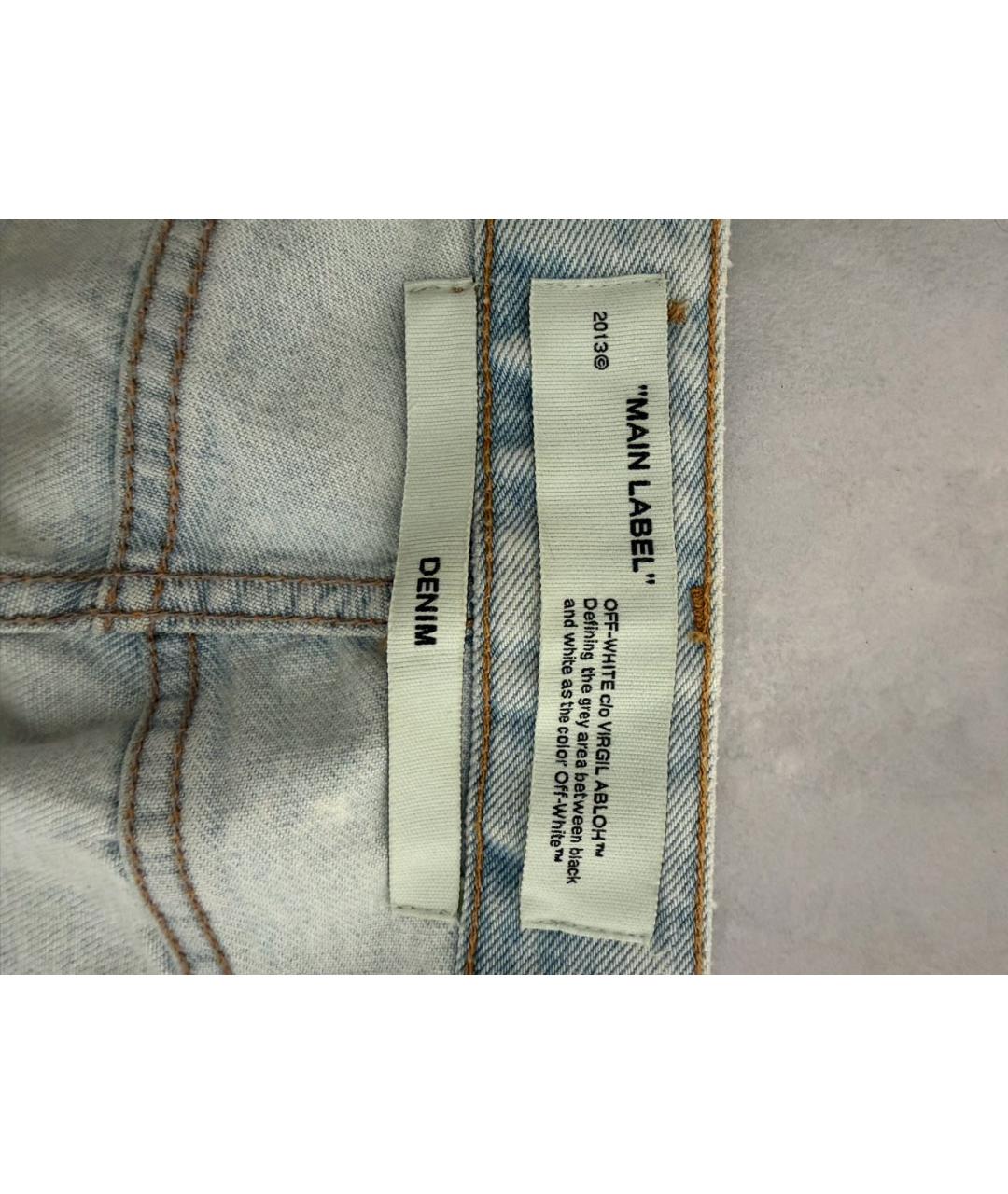 OFF-WHITE Голубая деним юбка мини, фото 3