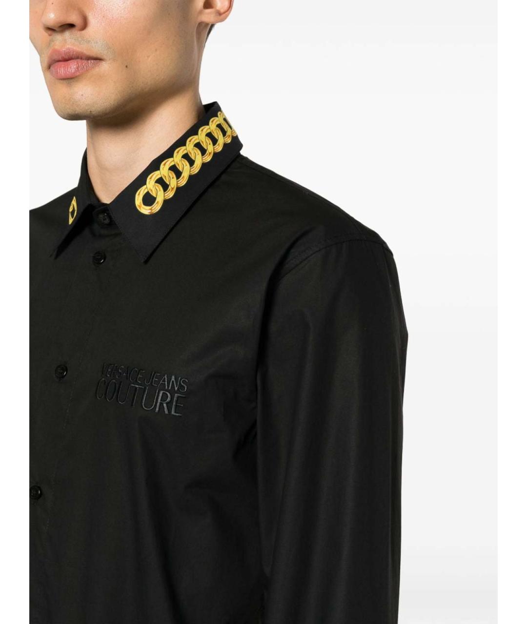 VERSACE JEANS COUTURE Черная хлопковая кэжуал рубашка, фото 2