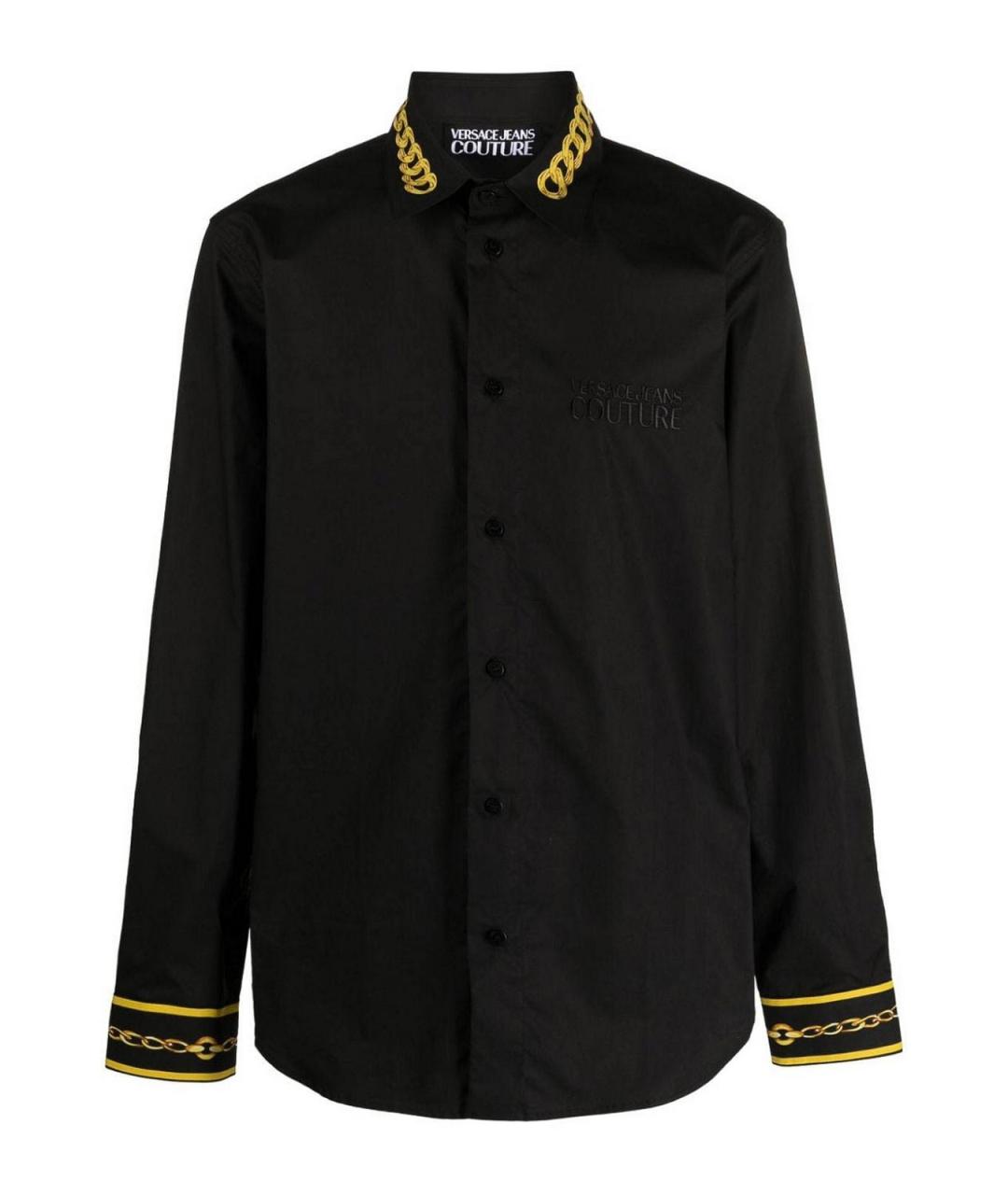 VERSACE JEANS COUTURE Черная хлопковая кэжуал рубашка, фото 1