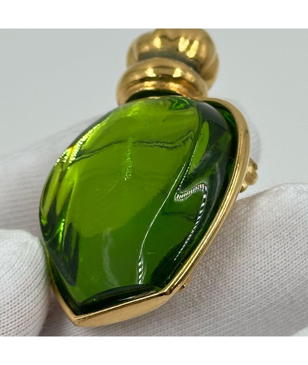 CHRISTIAN DIOR Зеленая пластиковая булавка / брошь, фото 3