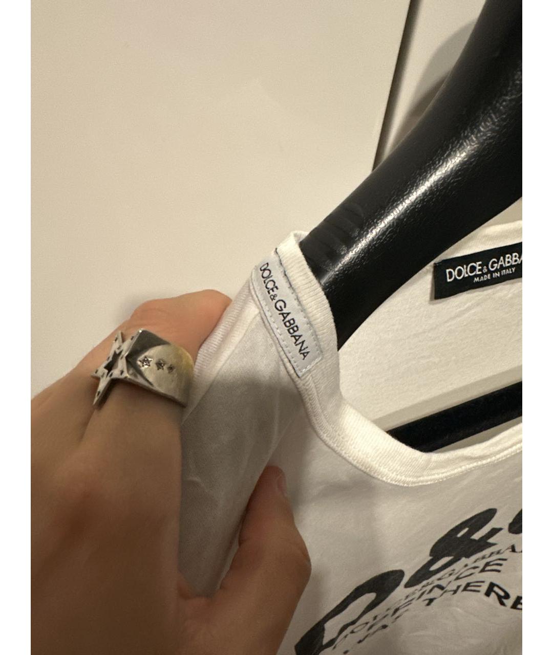 DOLCE&GABBANA Белая хлопковая футболка, фото 6