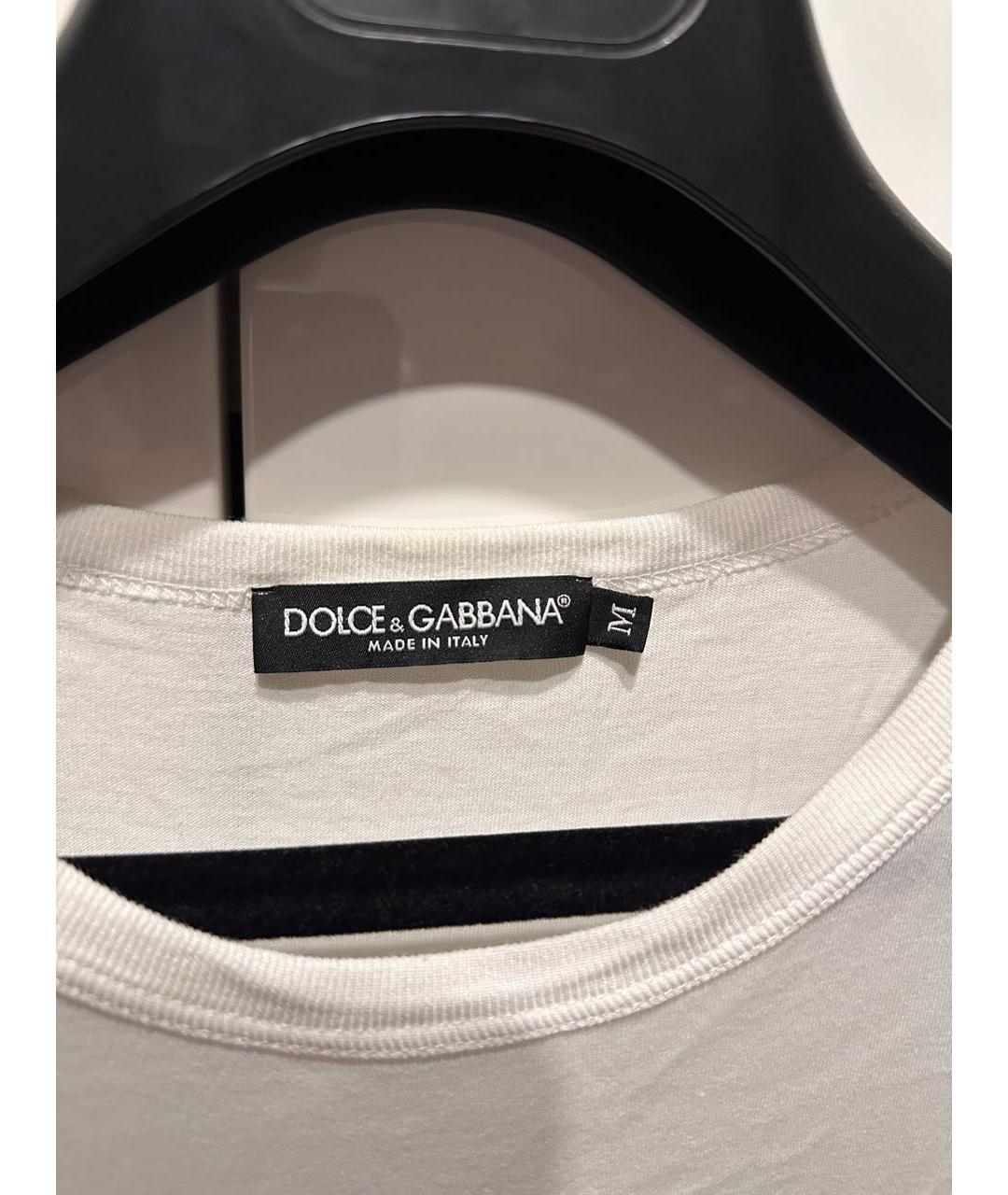 DOLCE&GABBANA Белая хлопковая футболка, фото 3