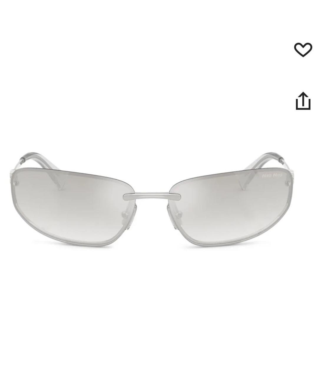 MIU MIU Серые металлические солнцезащитные очки, фото 2