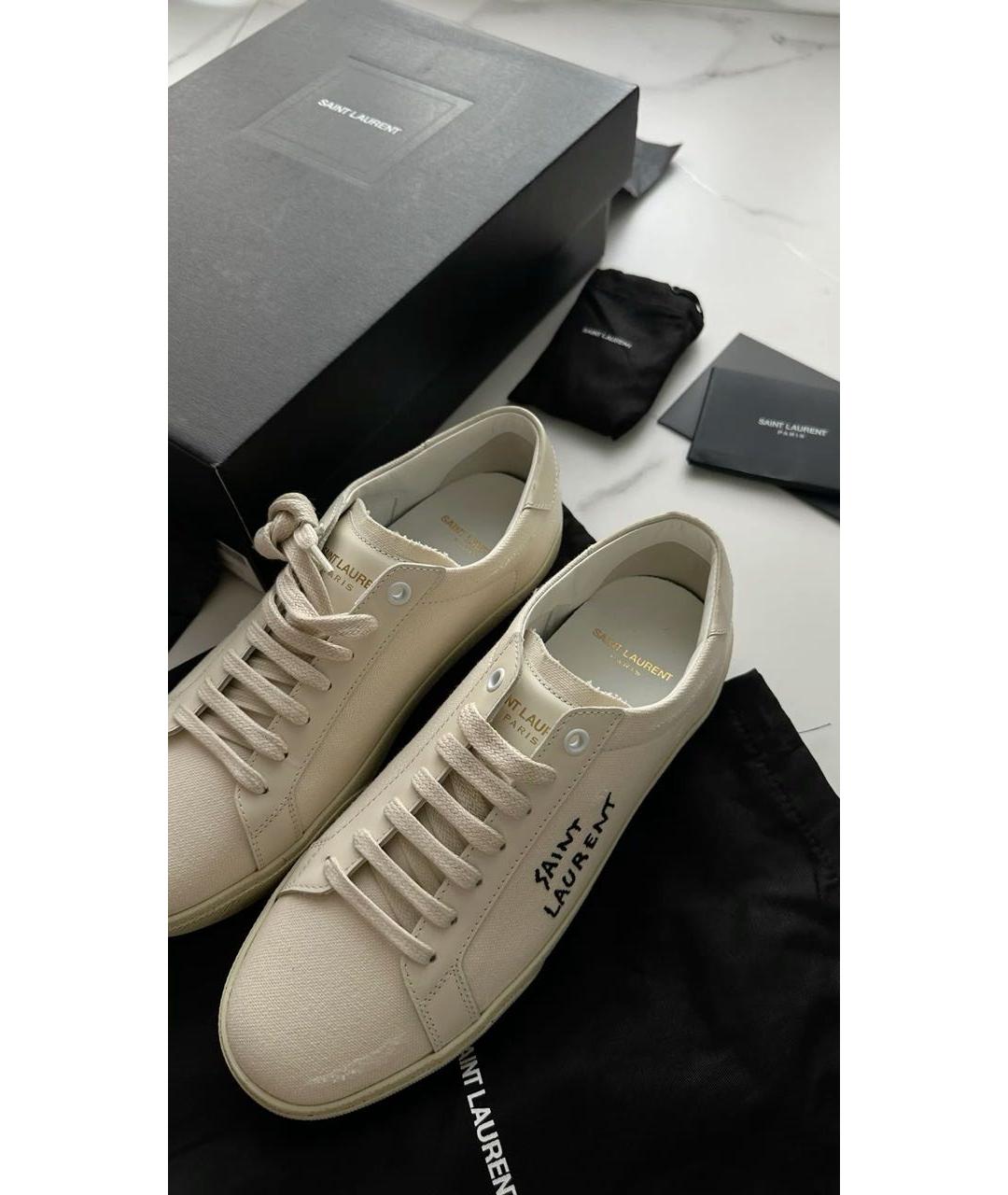 SAINT LAURENT Белые текстильные кеды, фото 3