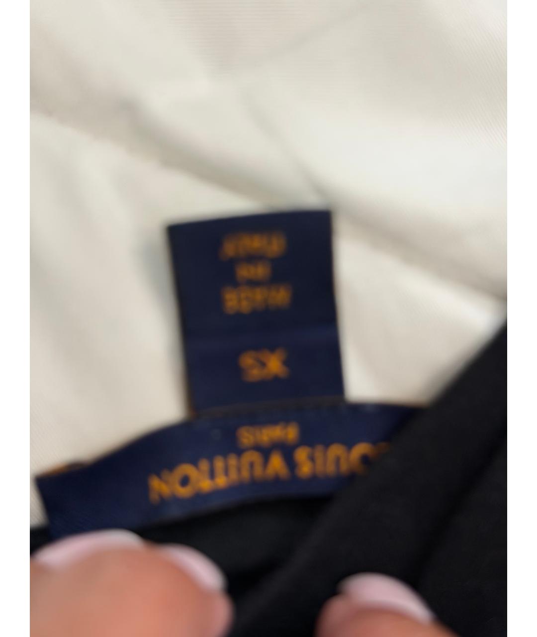 LOUIS VUITTON Черная хлопковая футболка, фото 2