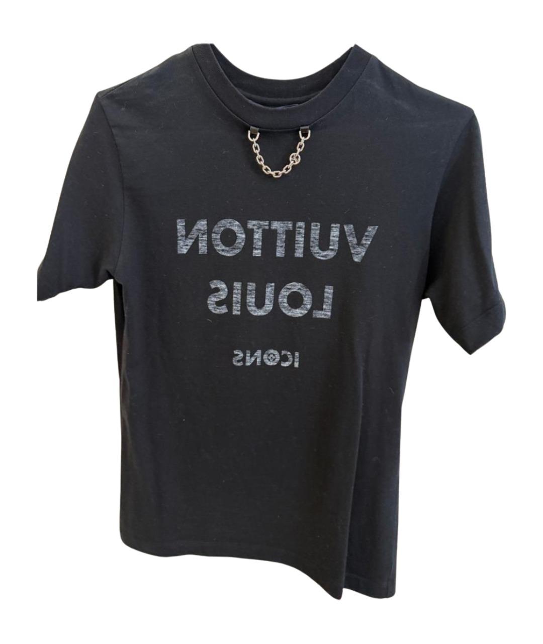LOUIS VUITTON Черная хлопковая футболка, фото 1