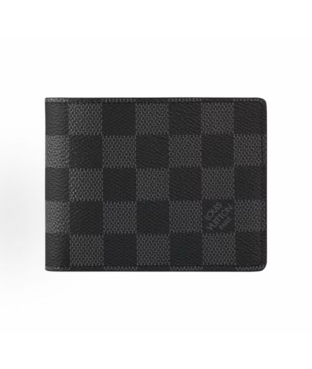 LOUIS VUITTON Черный кожаный кошелек, фото 5