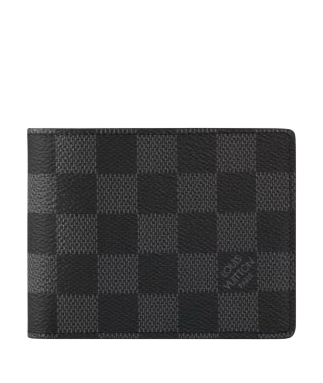 LOUIS VUITTON Черный кожаный кошелек, фото 1