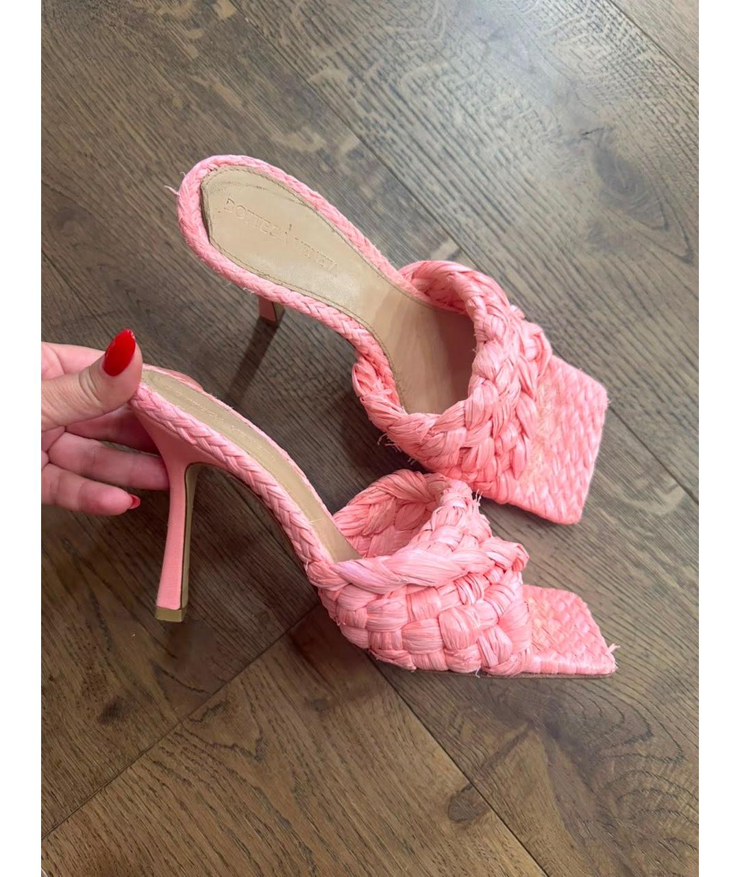 BOTTEGA VENETA Розовые мюли, фото 6