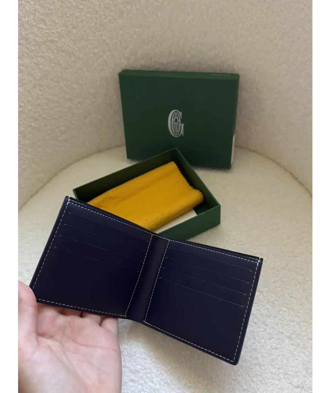 GOYARD Темно-синий кожаный кошелек, фото 3