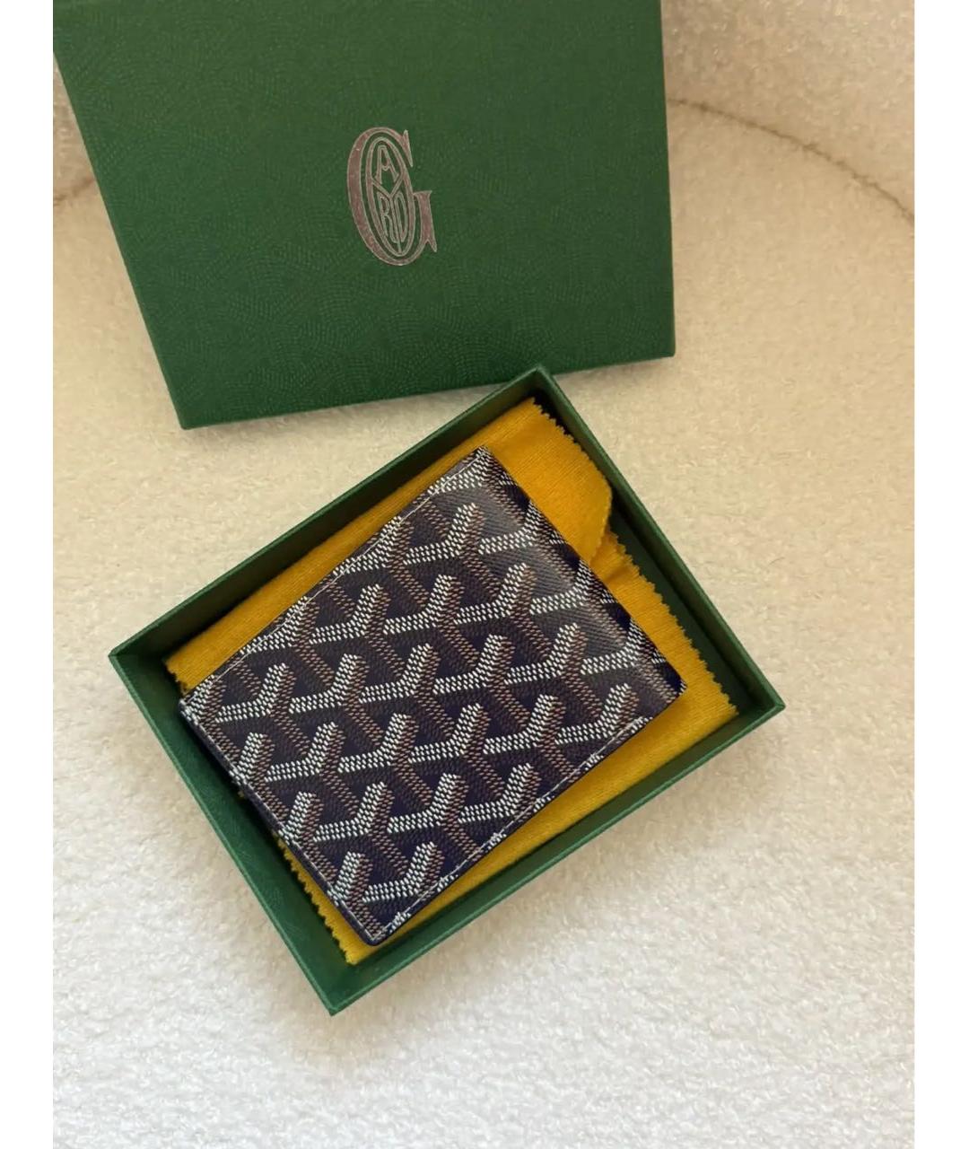 GOYARD Темно-синий кожаный кошелек, фото 4