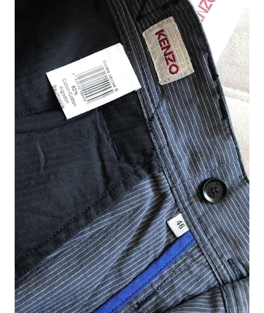 KENZO Синие хлопковые шорты, фото 4