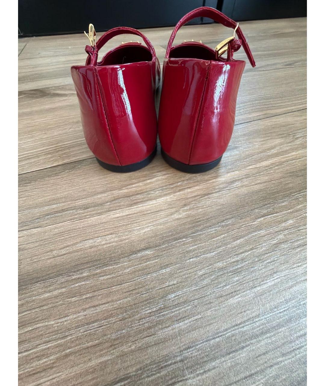 PRADA Бордовые балетки из лакированной кожи, фото 3