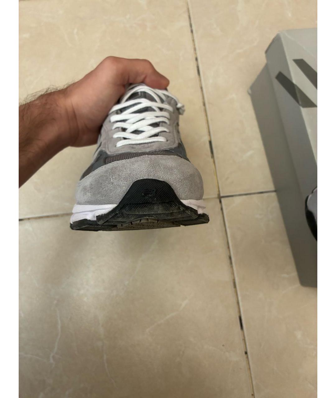 NEW BALANCE Серые замшевые низкие кроссовки / кеды, фото 4