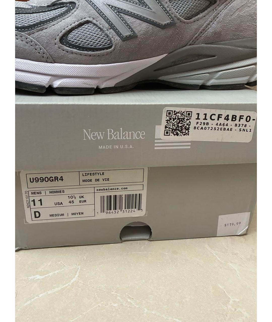 NEW BALANCE Серые замшевые низкие кроссовки / кеды, фото 8