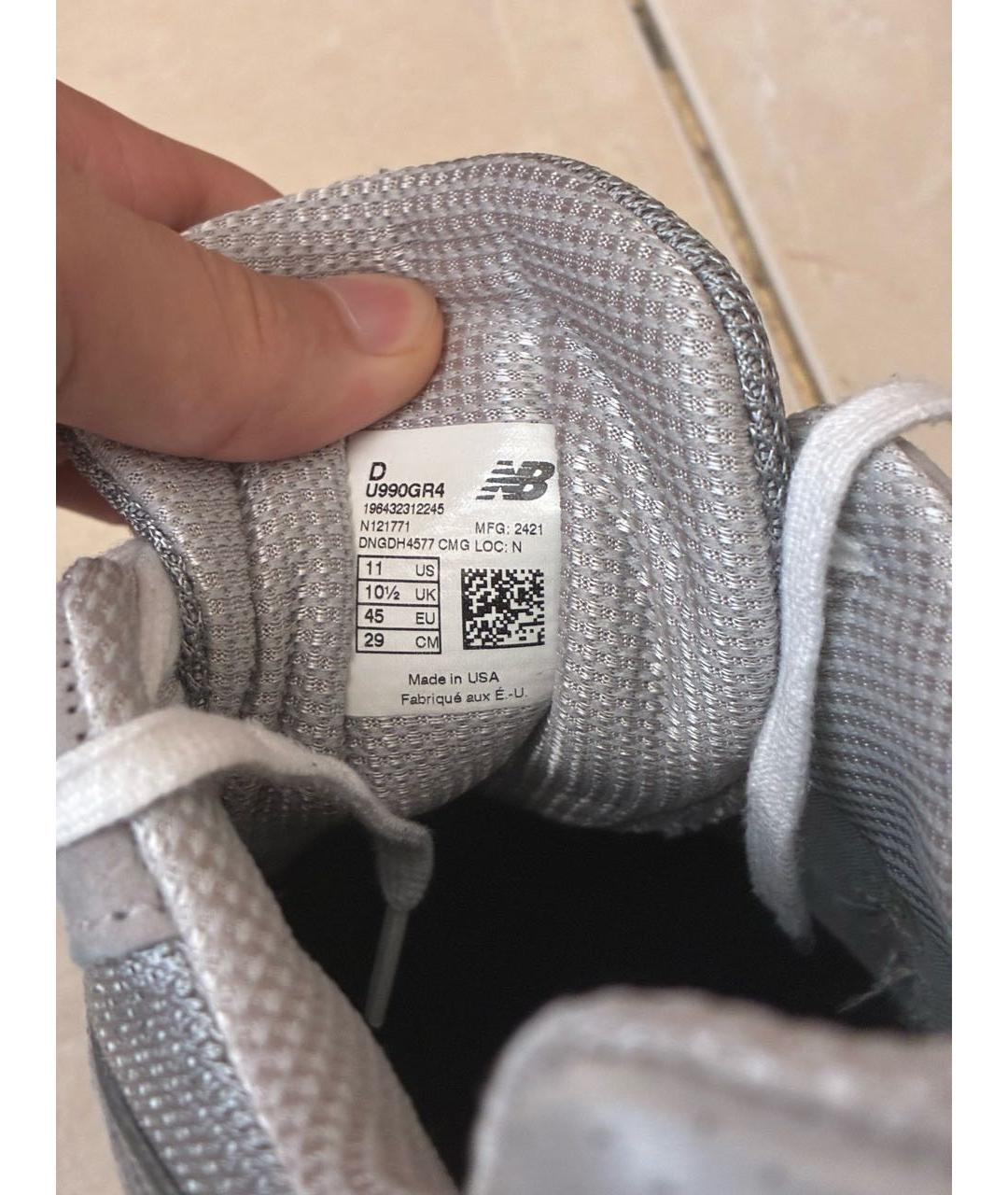 NEW BALANCE Серые замшевые низкие кроссовки / кеды, фото 7