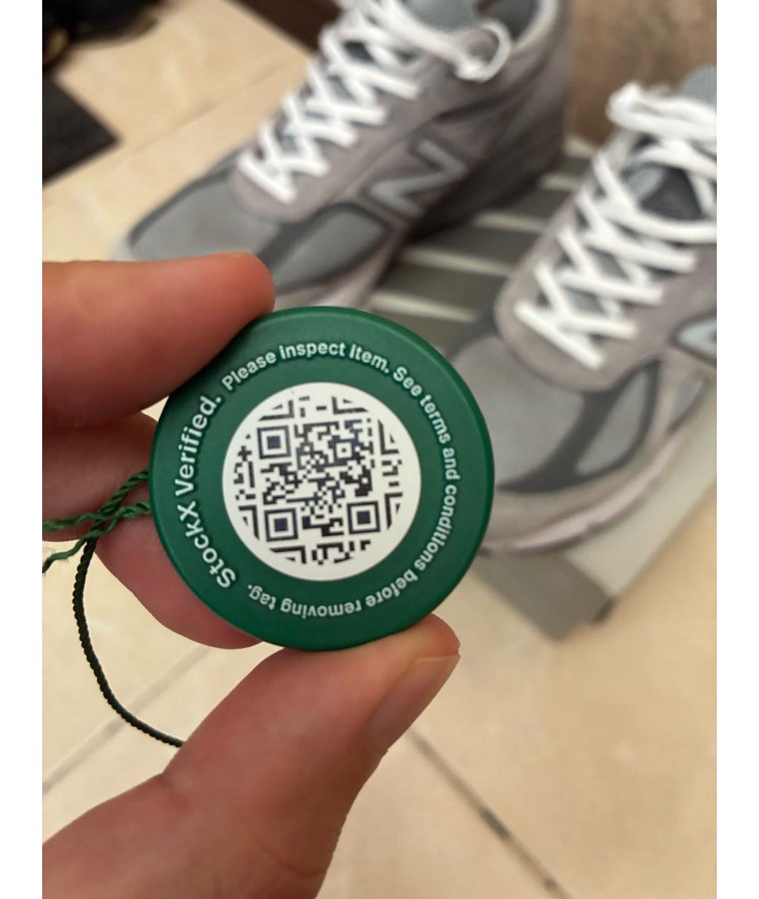 NEW BALANCE Серые замшевые низкие кроссовки / кеды, фото 2