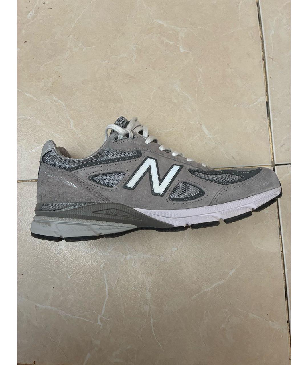 NEW BALANCE Серые замшевые низкие кроссовки / кеды, фото 3