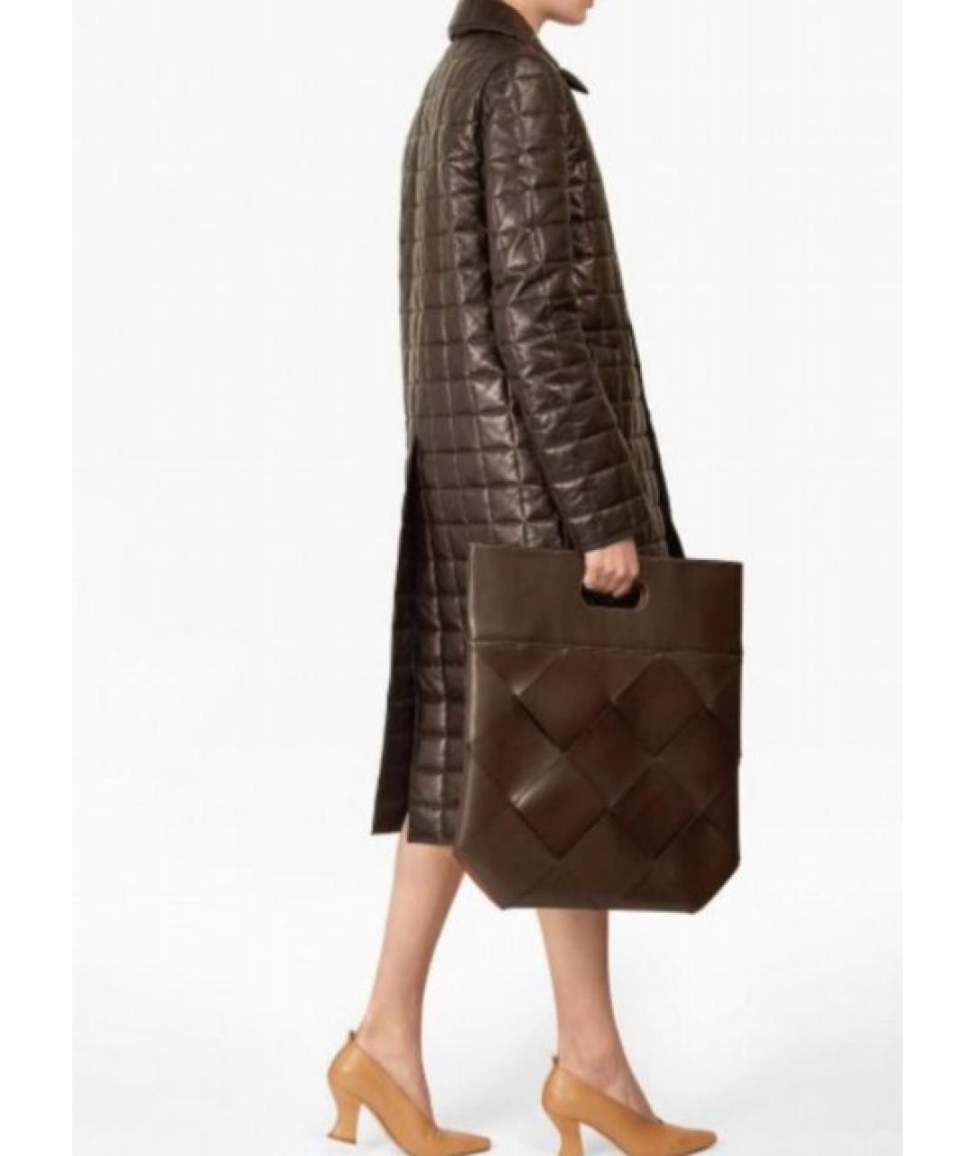 BOTTEGA VENETA Черная кожаная сумка с короткими ручками, фото 9