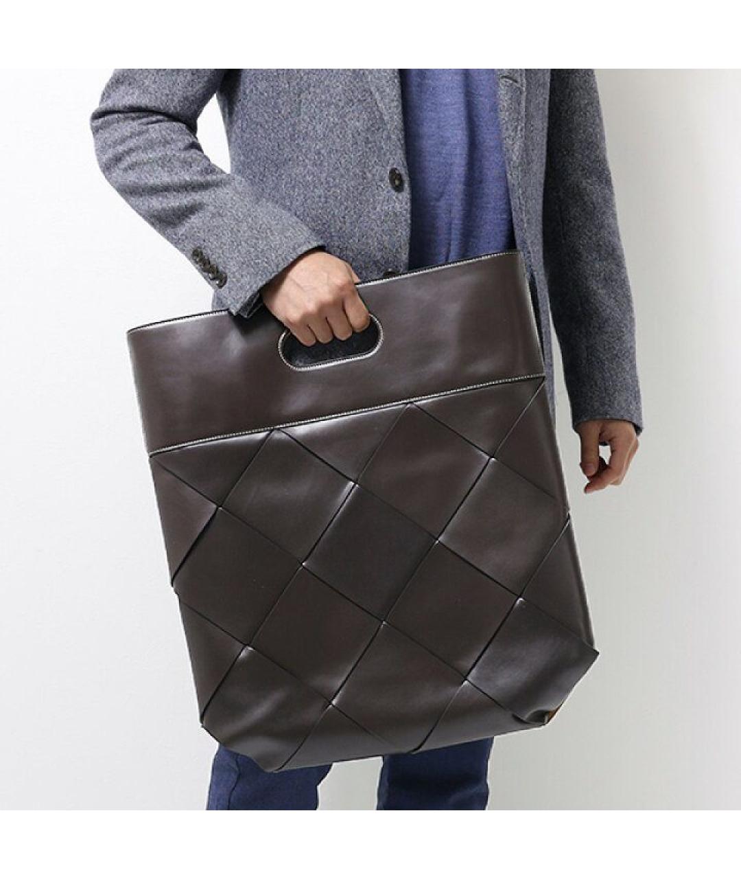 BOTTEGA VENETA Черная кожаная сумка с короткими ручками, фото 7