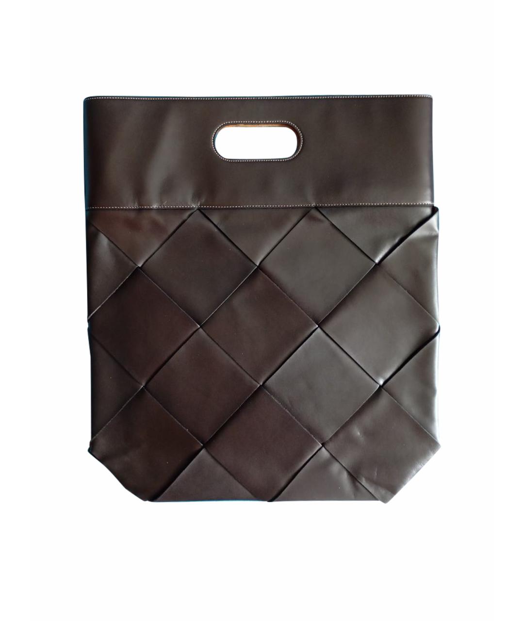 BOTTEGA VENETA Черная кожаная сумка с короткими ручками, фото 1