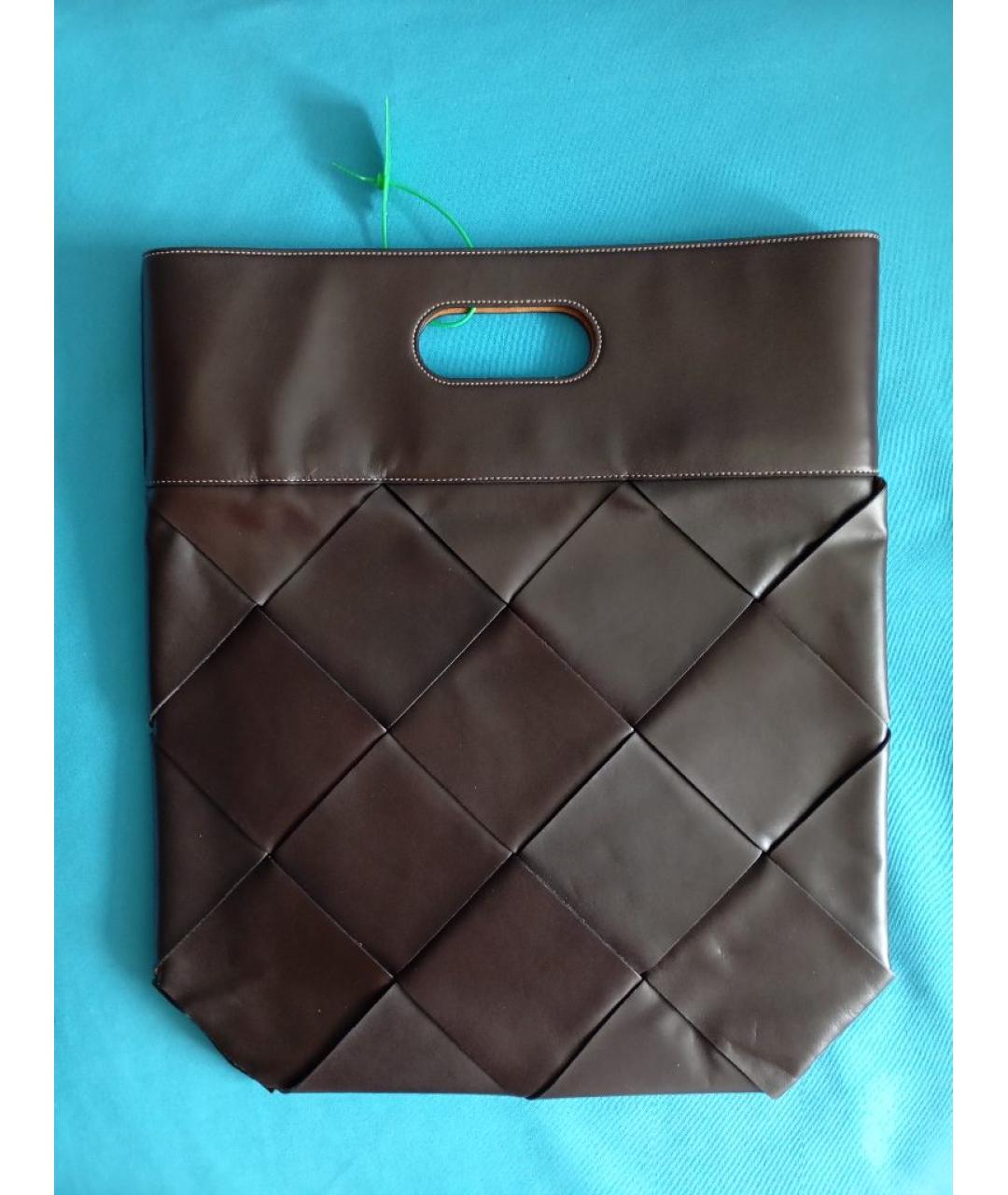 BOTTEGA VENETA Черная кожаная сумка с короткими ручками, фото 10