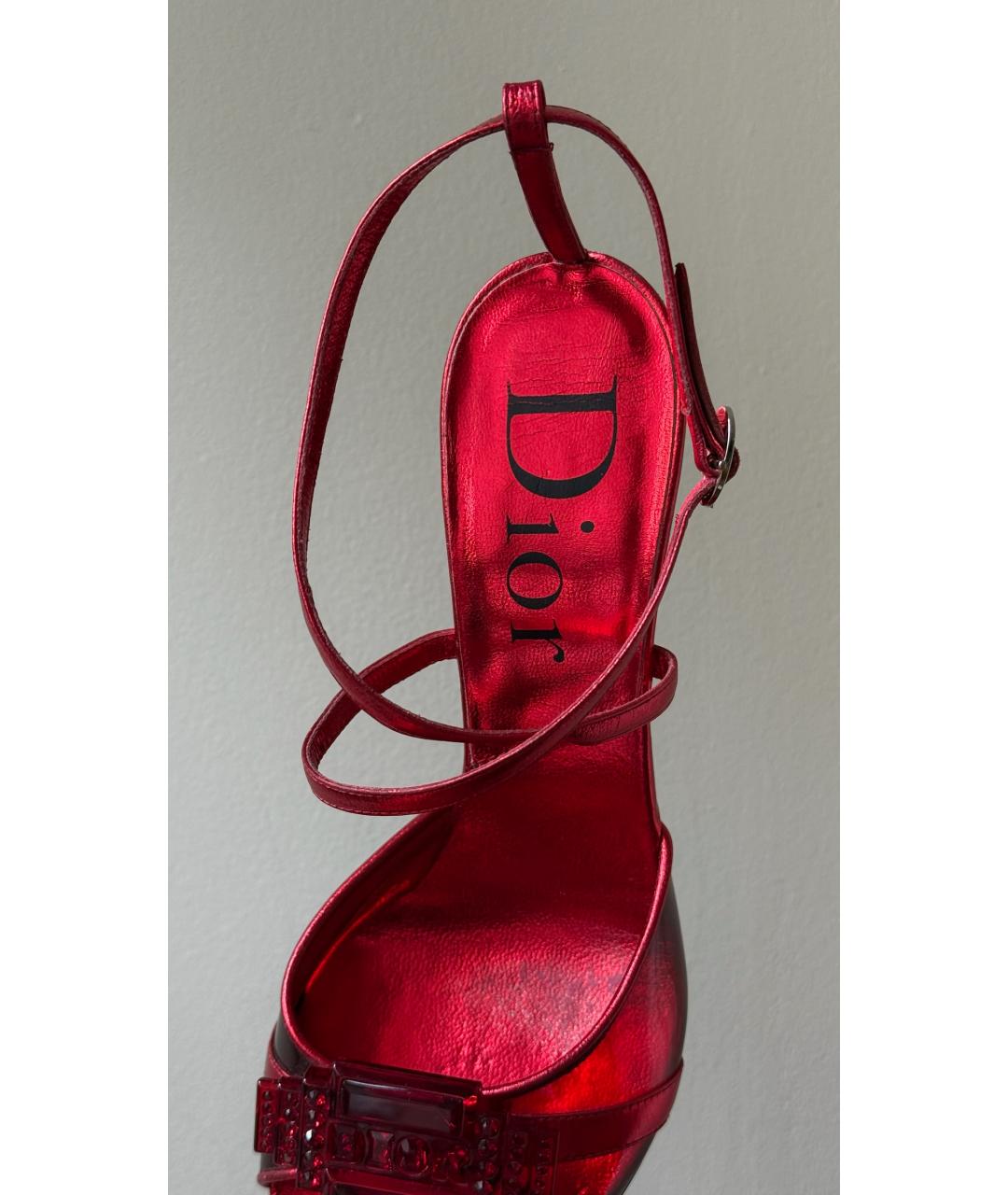 CHRISTIAN DIOR Красные босоножки, фото 7