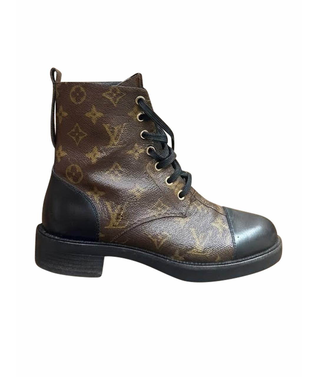 LOUIS VUITTON Коричневые кожаные ботинки, фото 8