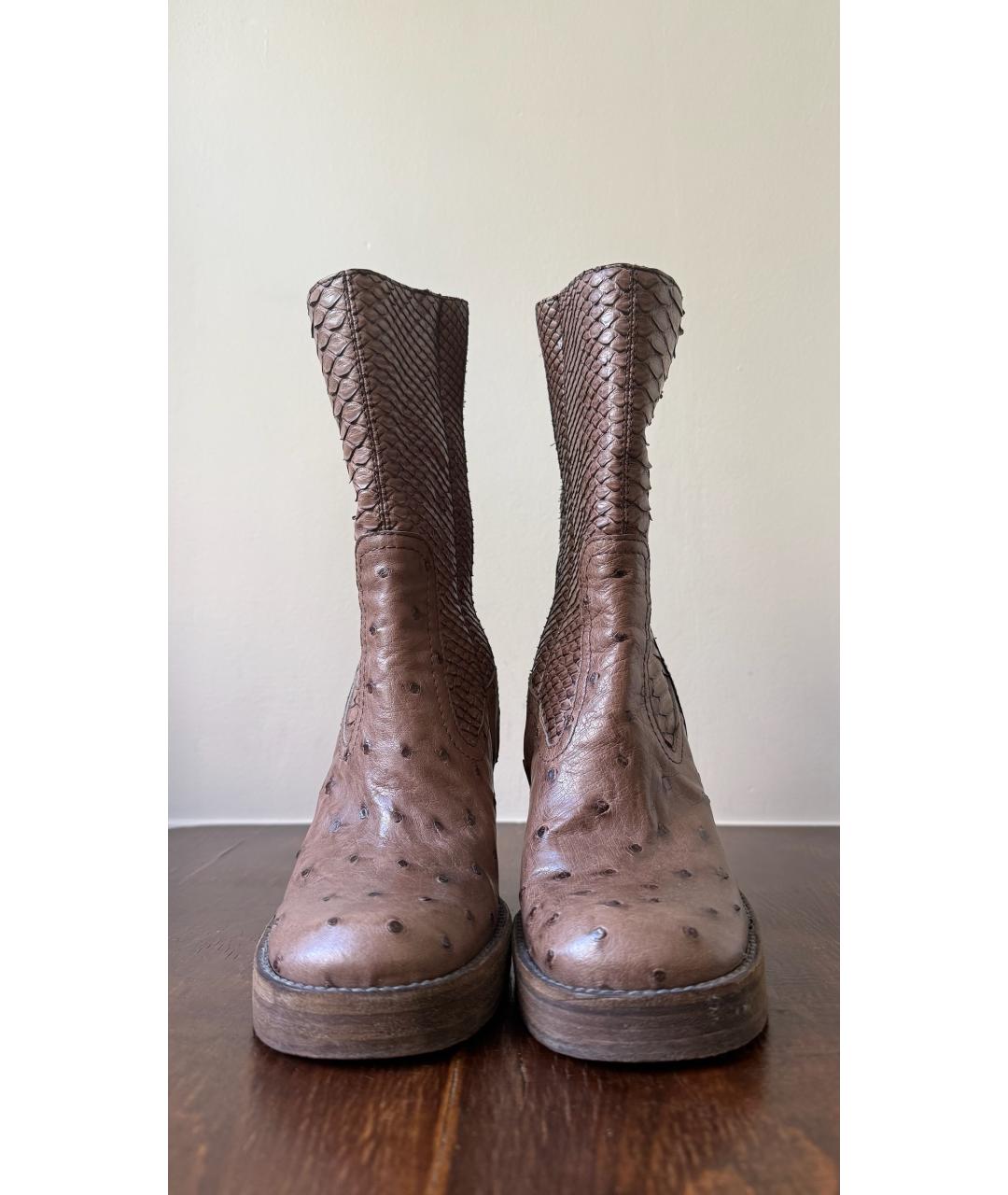 RICK OWENS Коричневые кожаные ботинки, фото 2