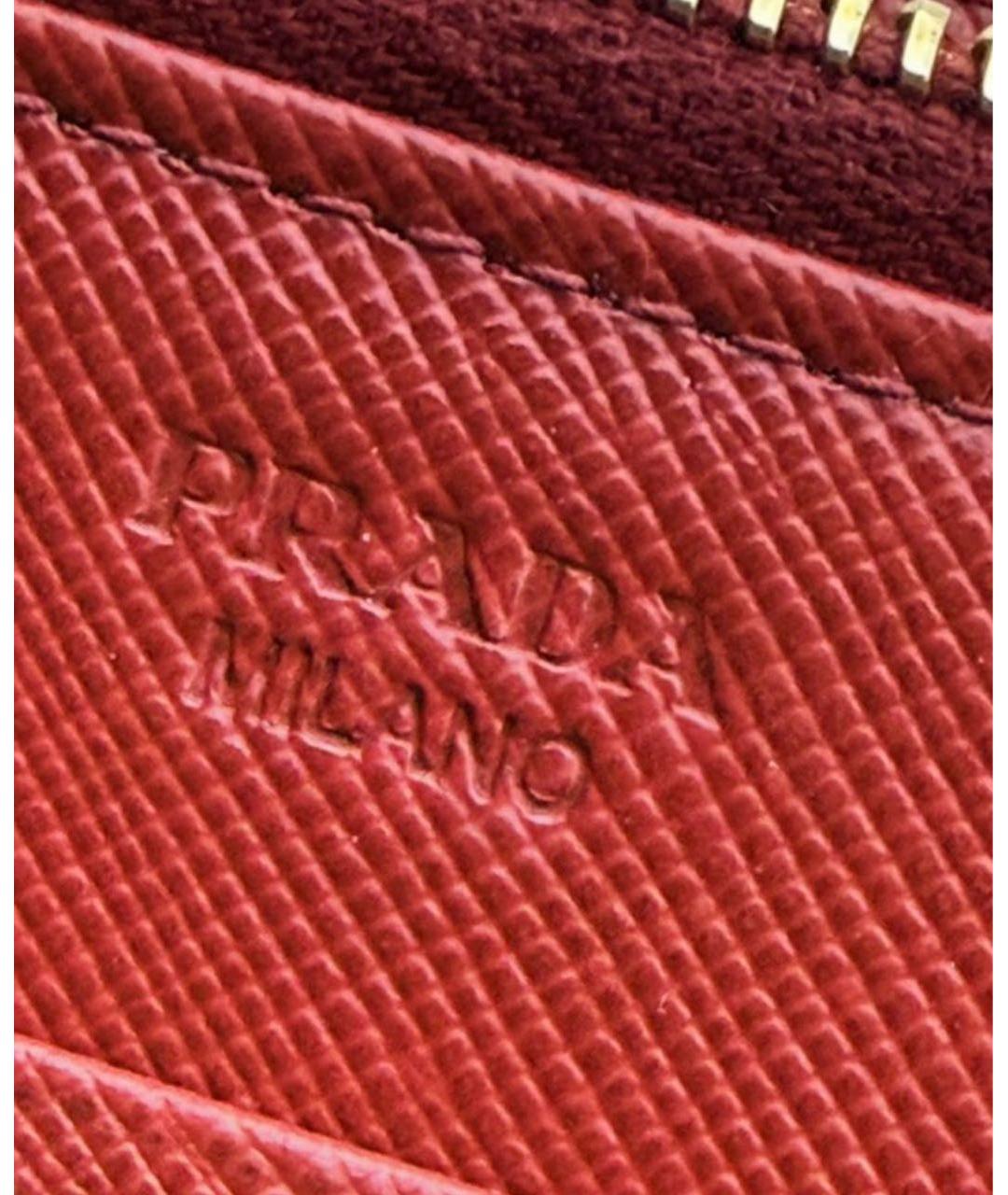 PRADA Красный кожаный кошелек, фото 6