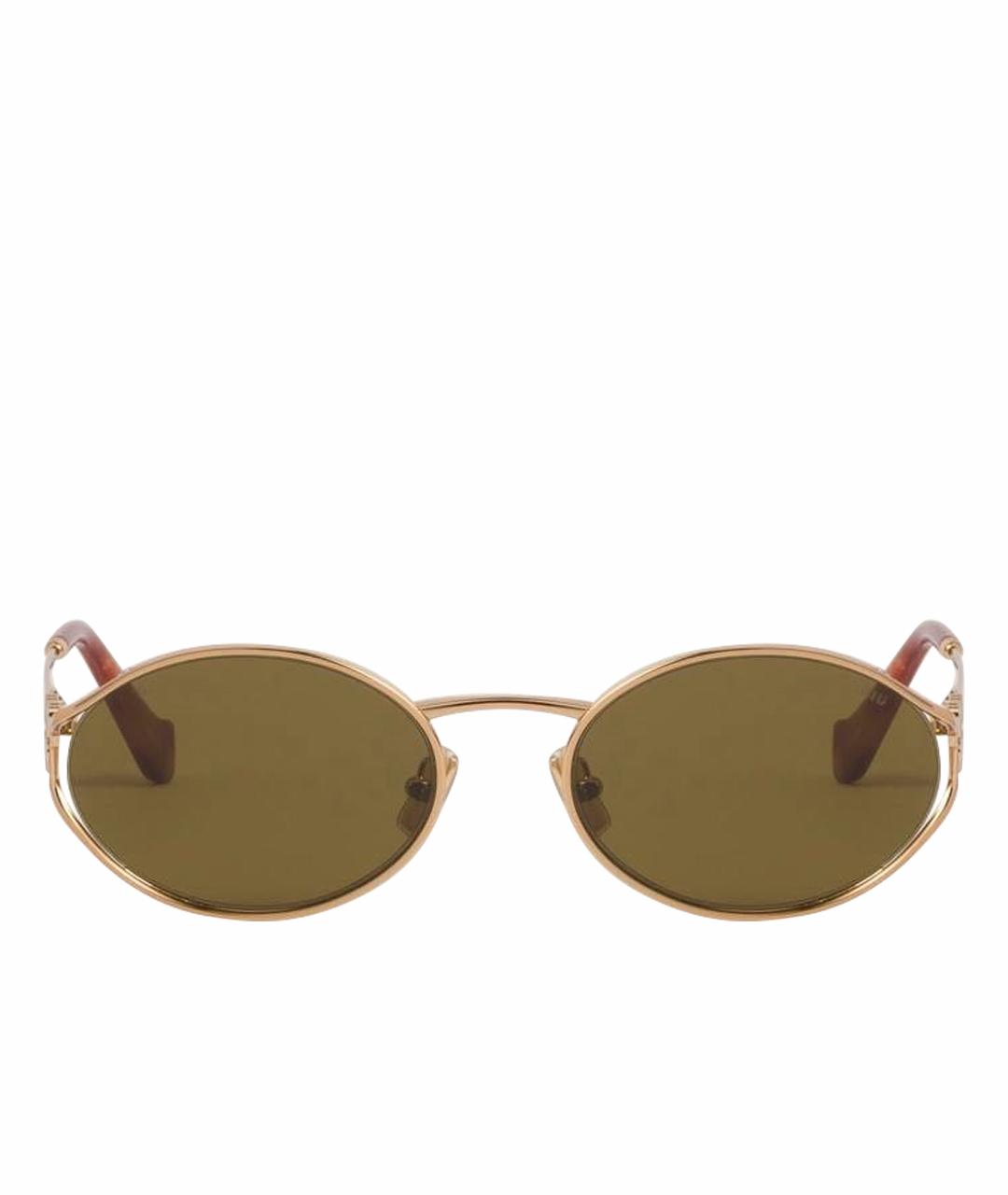 MIU MIU Золотые пластиковые солнцезащитные очки, фото 1