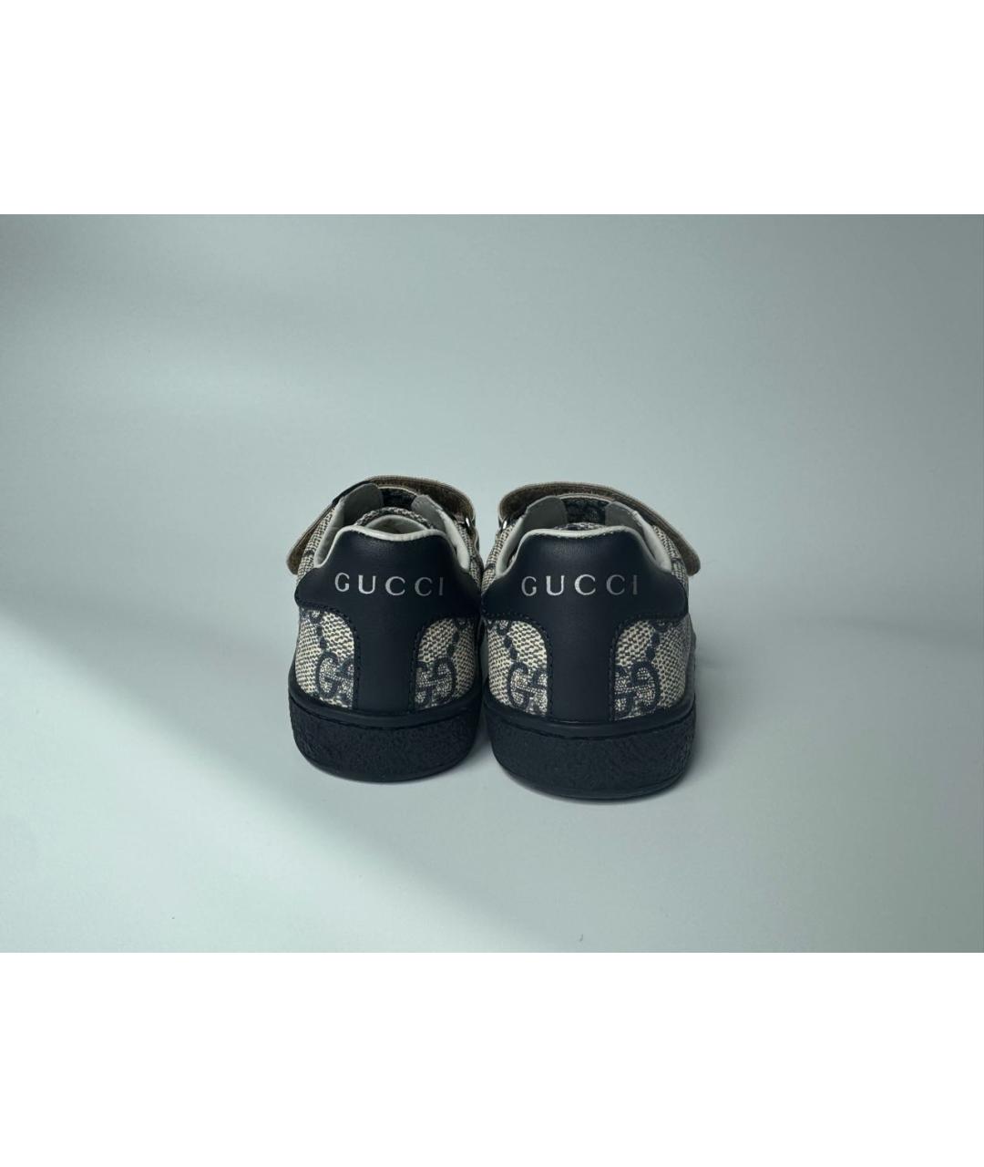 GUCCI Бежевые кожаные кеды, фото 4