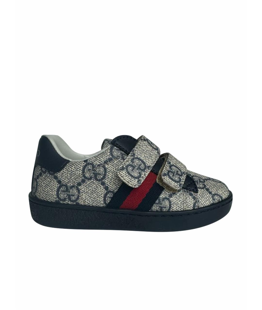 GUCCI Бежевые кожаные кеды, фото 1