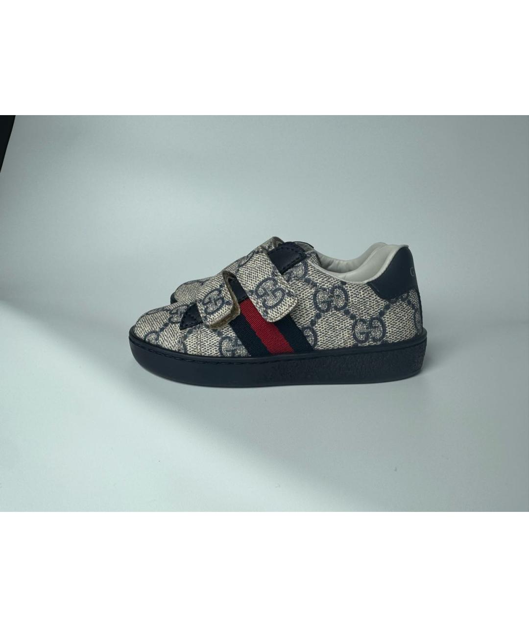 GUCCI Бежевые кожаные кеды, фото 9