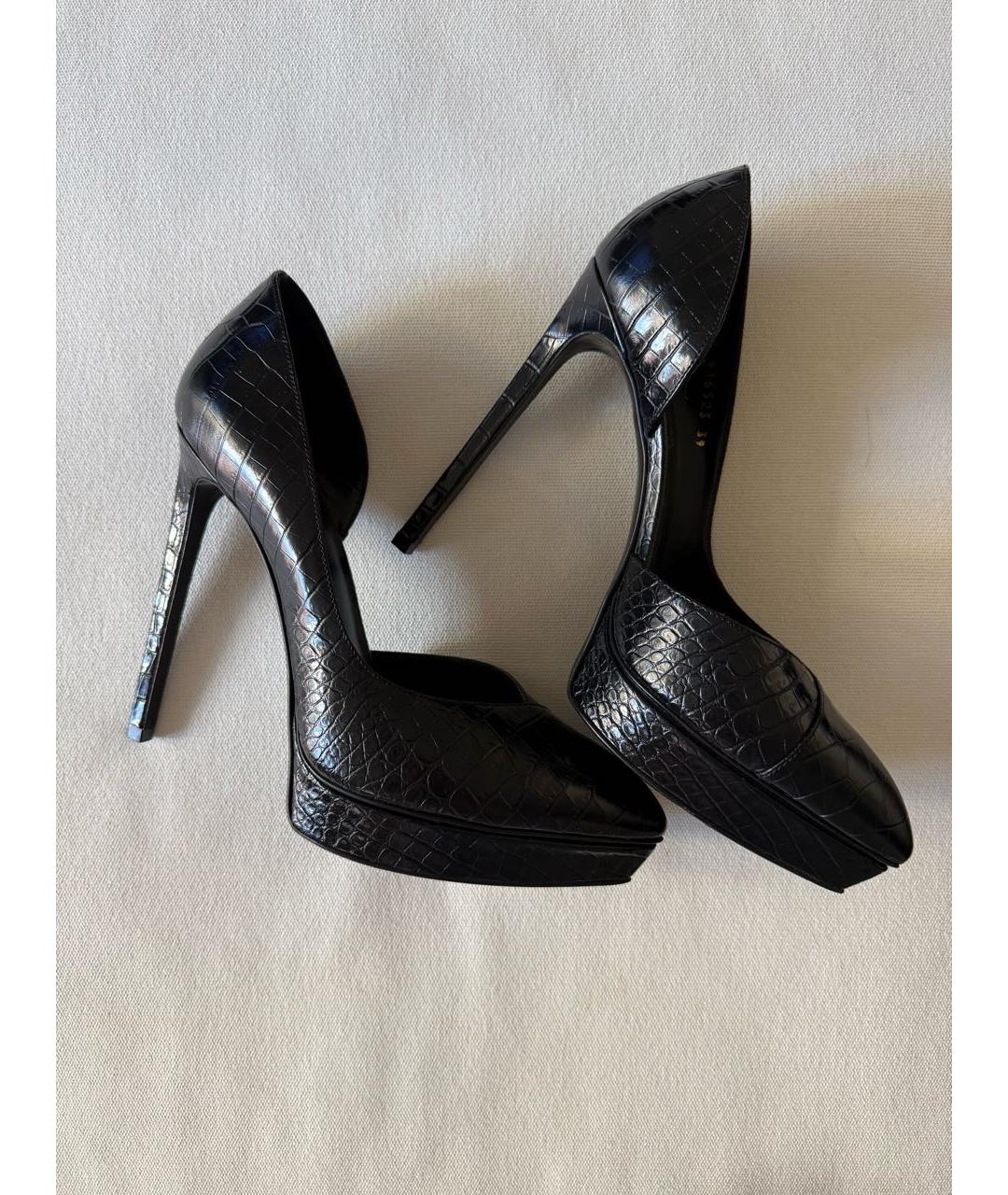 SAINT LAURENT Черные кожаные туфли, фото 6