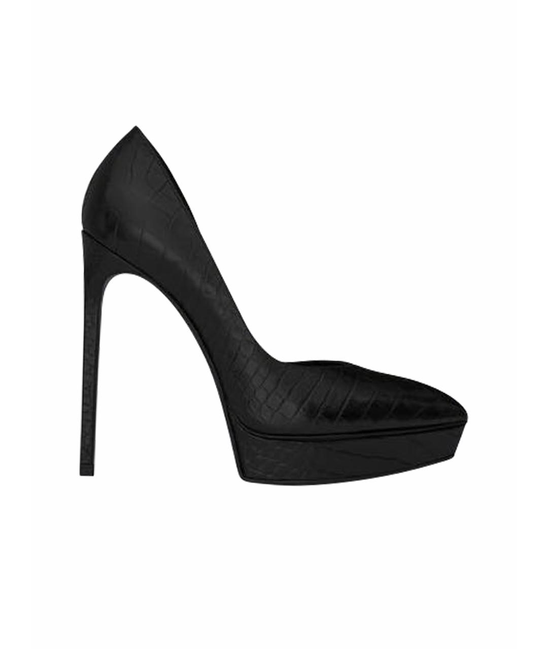 SAINT LAURENT Черные кожаные туфли, фото 9