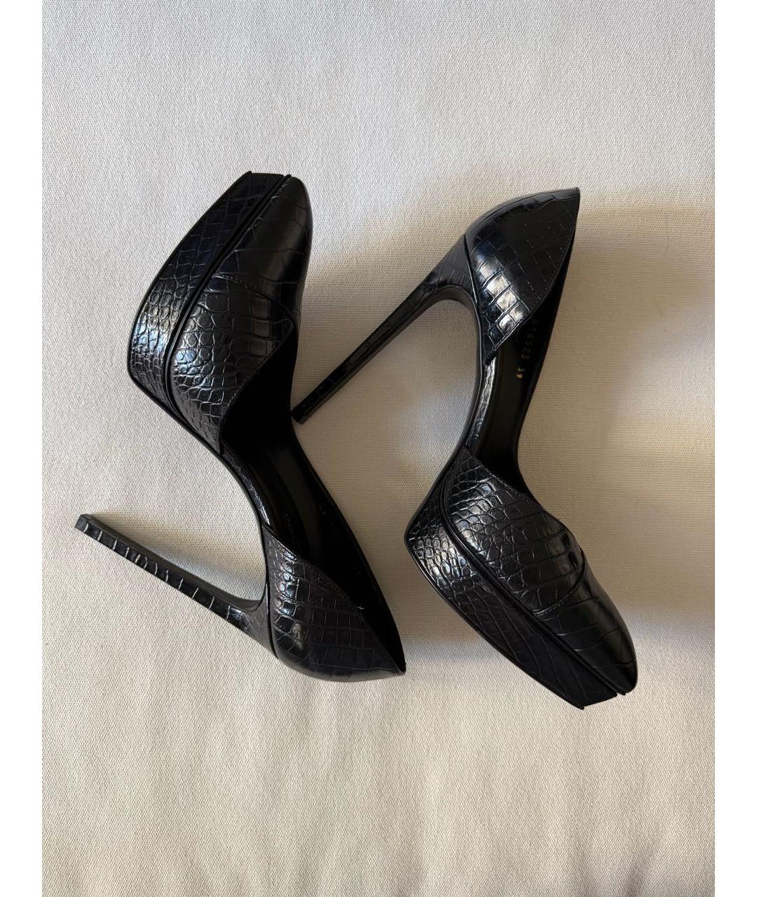 SAINT LAURENT Черные кожаные туфли, фото 7