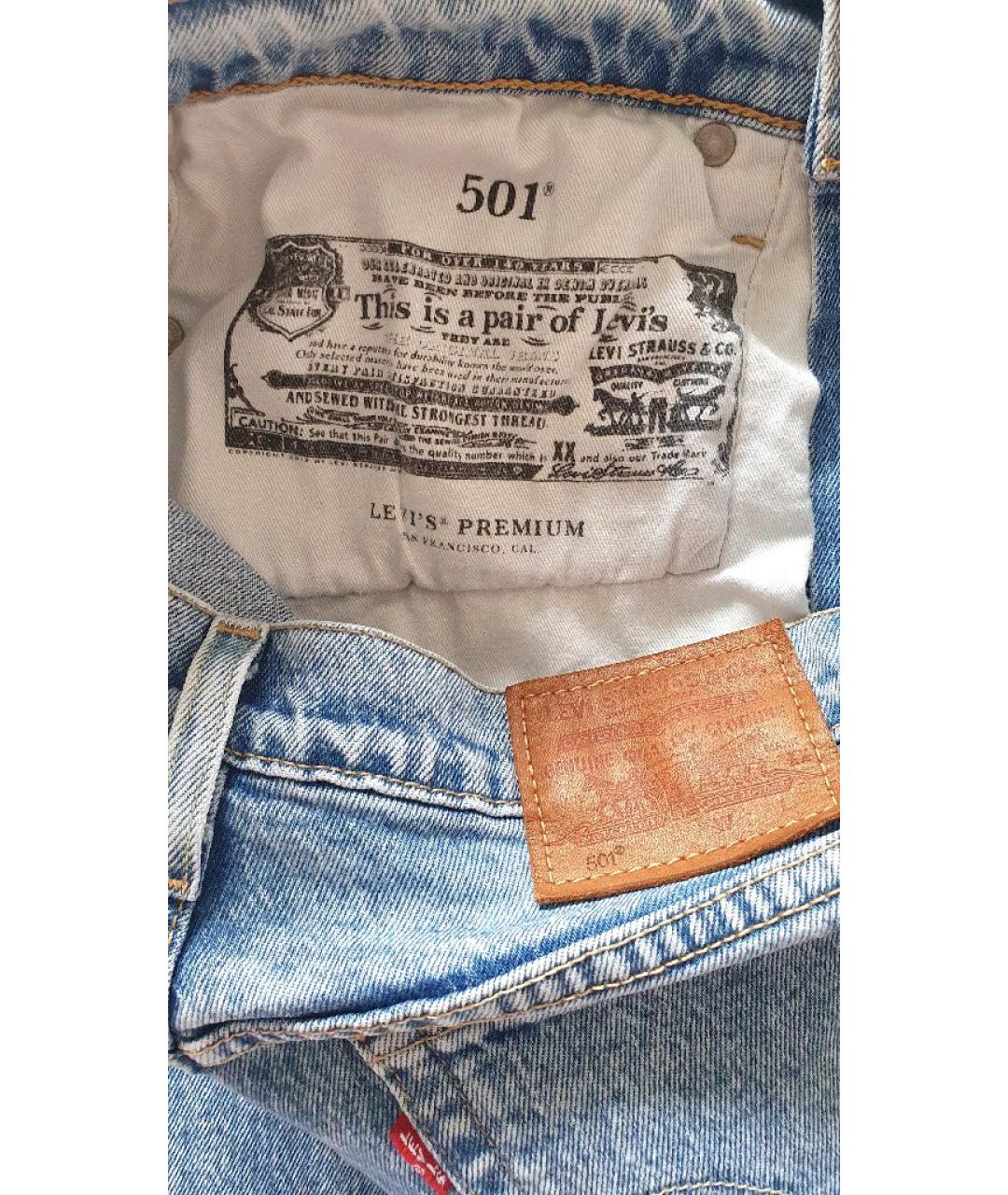 LEVI'S Синие хлопковые прямые джинсы, фото 4