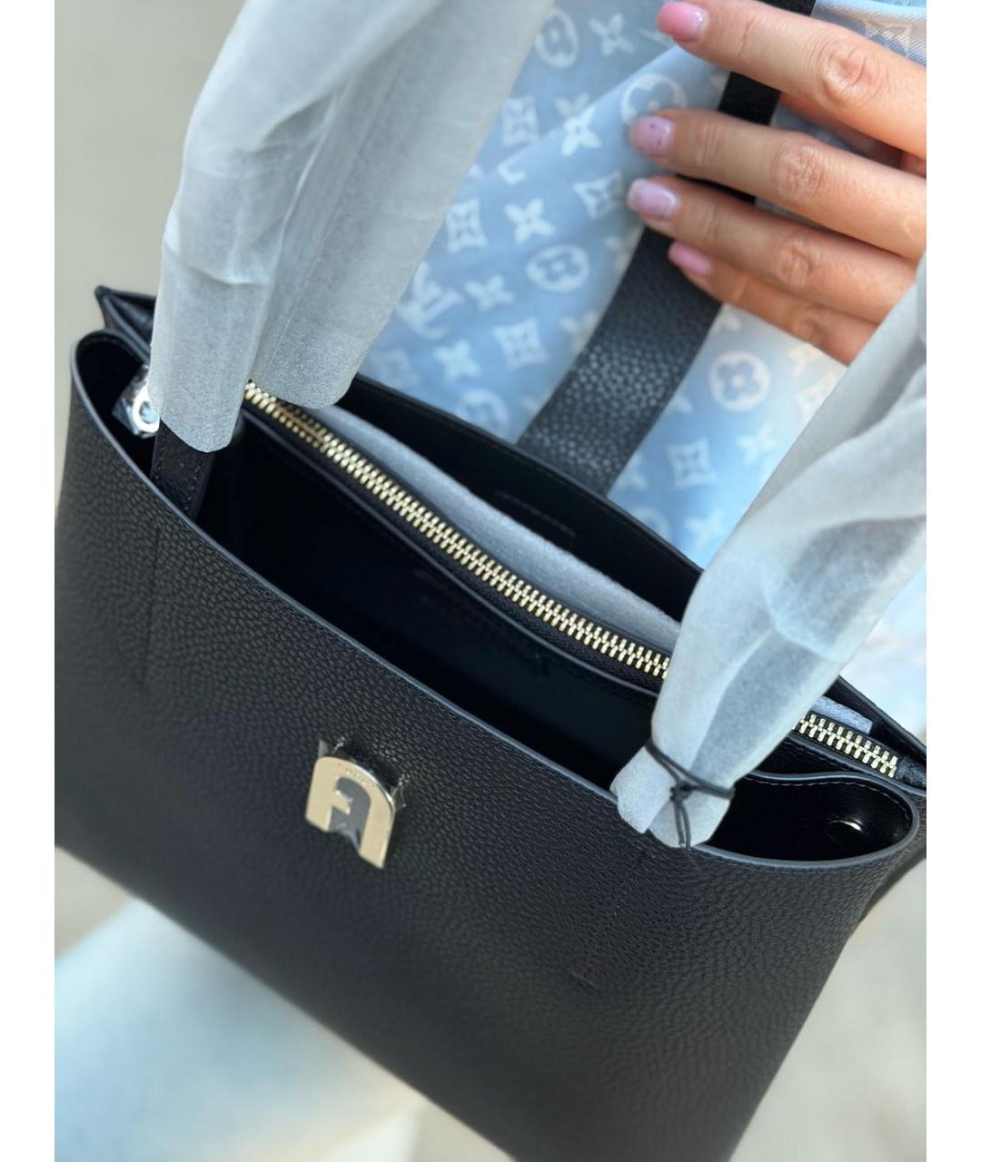FURLA Черная кожаная сумка через плечо, фото 3