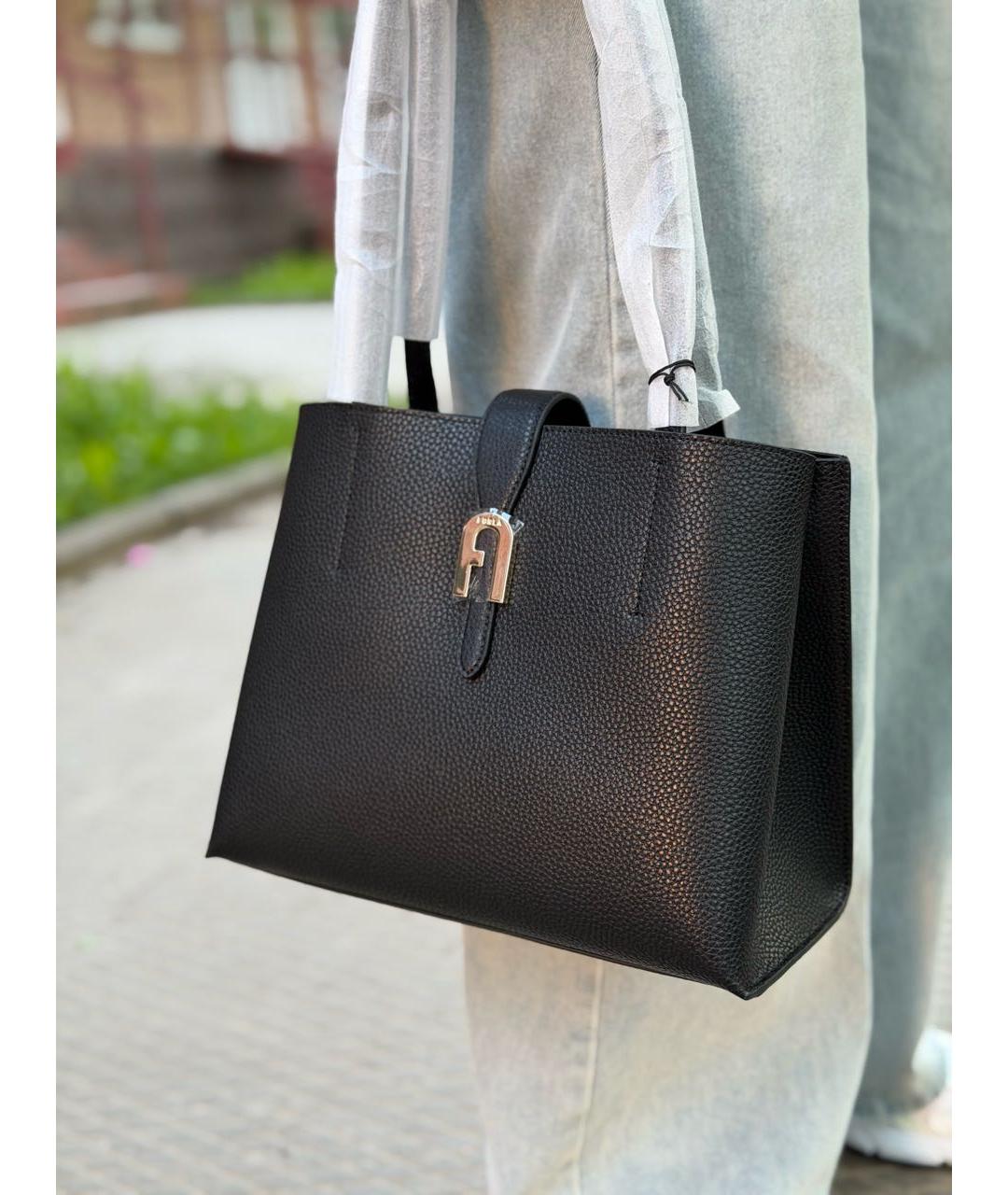 FURLA Черная кожаная сумка через плечо, фото 2