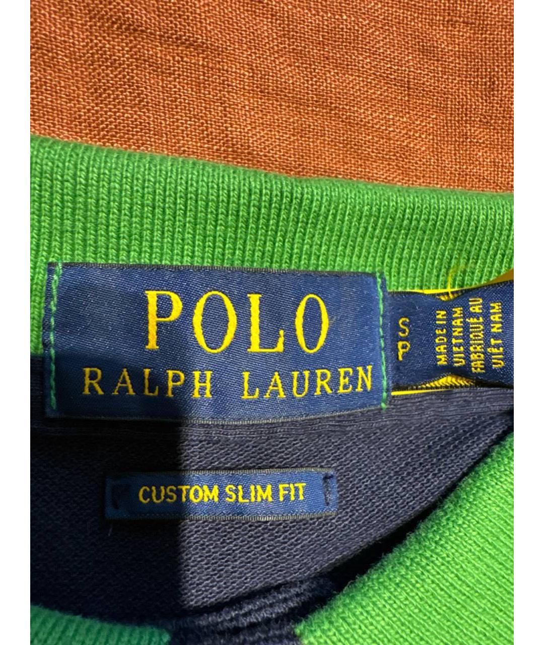 POLO RALPH LAUREN Зеленое хлопковое поло с коротким рукавом, фото 3