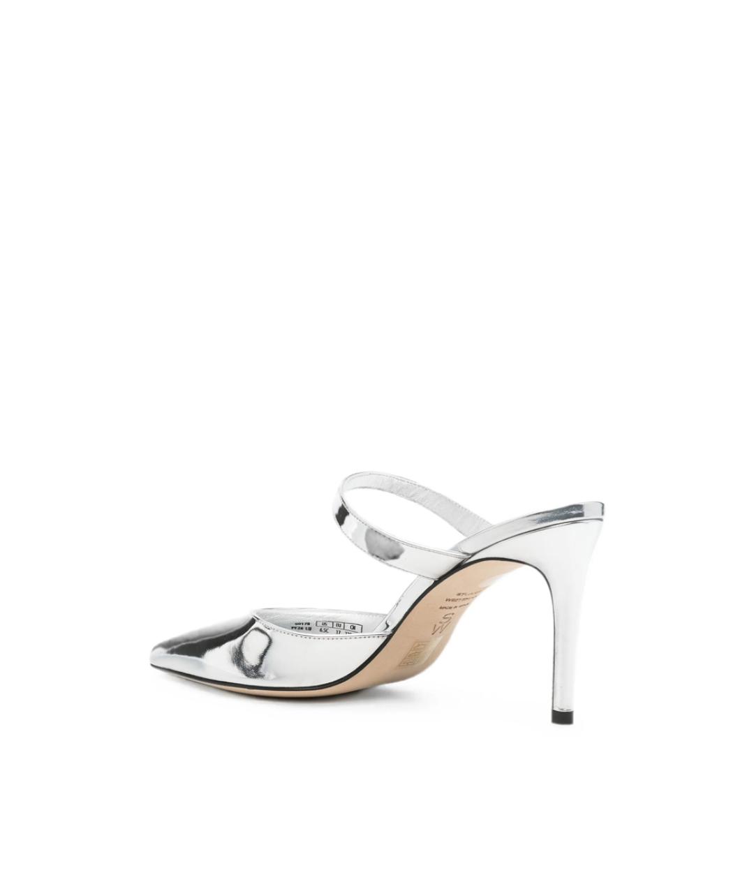 STUART WEITZMAN Серебряные кожаные туфли, фото 3