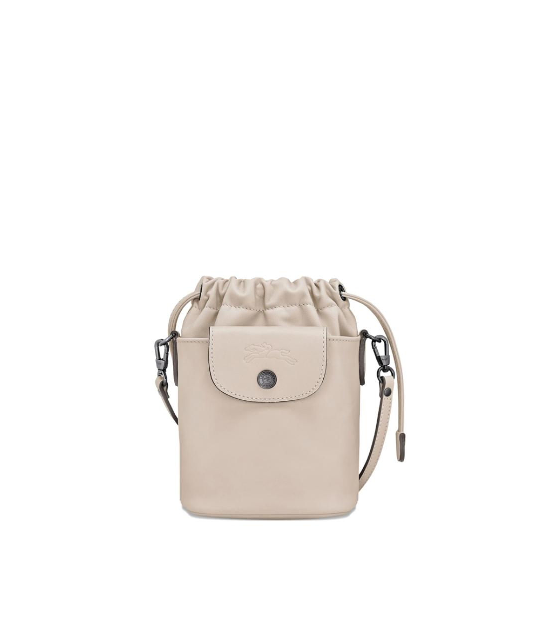 LONGCHAMP Бежевая кожаная сумка через плечо, фото 1